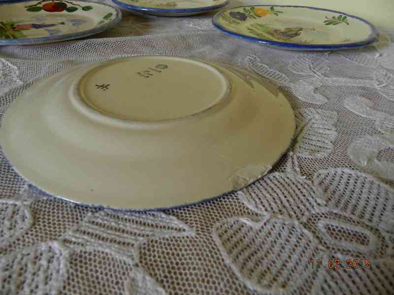 Sada krásné staré ručně malované talíře - Francie - foto 7