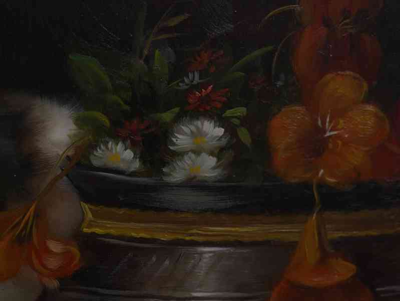 Obraz koťátka. Olej na desce 54 X 44 cm - foto 4