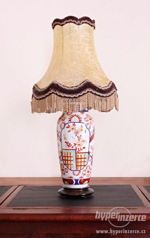 Porcelánová lampička Limoges s krásným stínidlem - foto 1