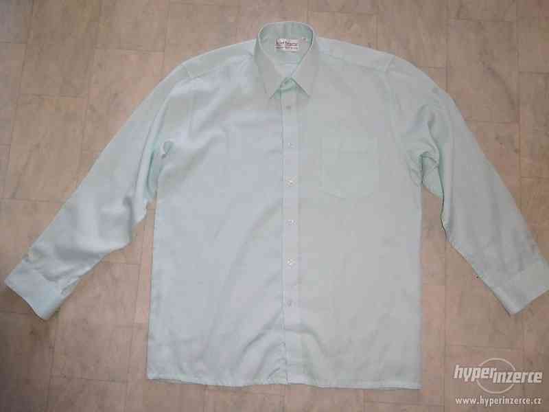 kvalitní zelenkavá pánská košile - foto 3