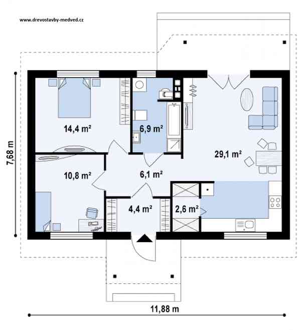 Montovaná dřevostavba rodinný dům 90m2 - foto 4