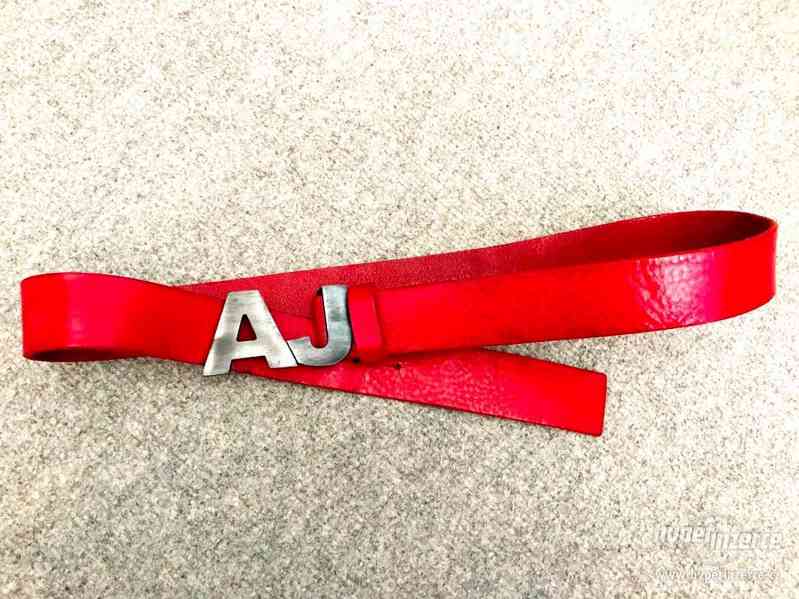 Opasek/pásek ARMANI, červený, kožený, věčný - foto 1