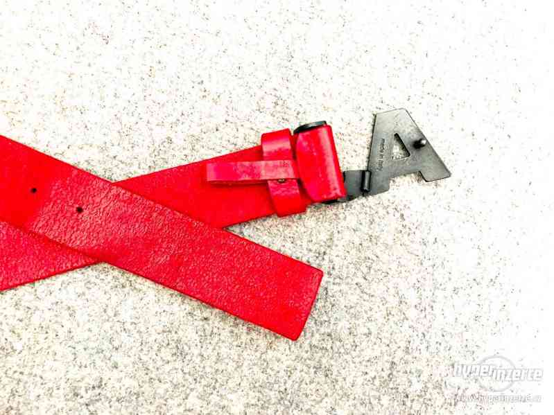 Opasek/pásek ARMANI, červený, kožený, věčný - foto 4
