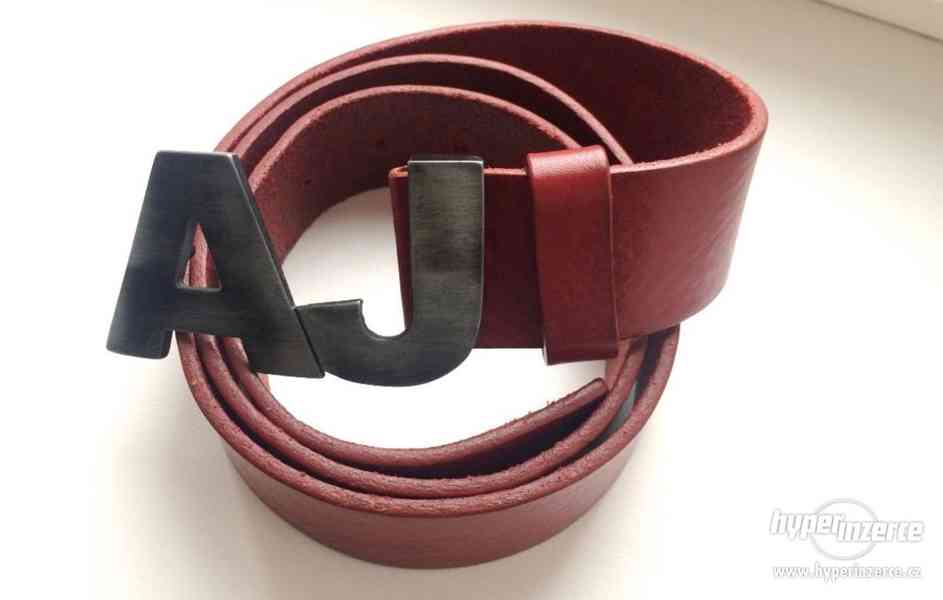 Opasek/pásek ARMANI, červený, kožený, věčný - foto 5