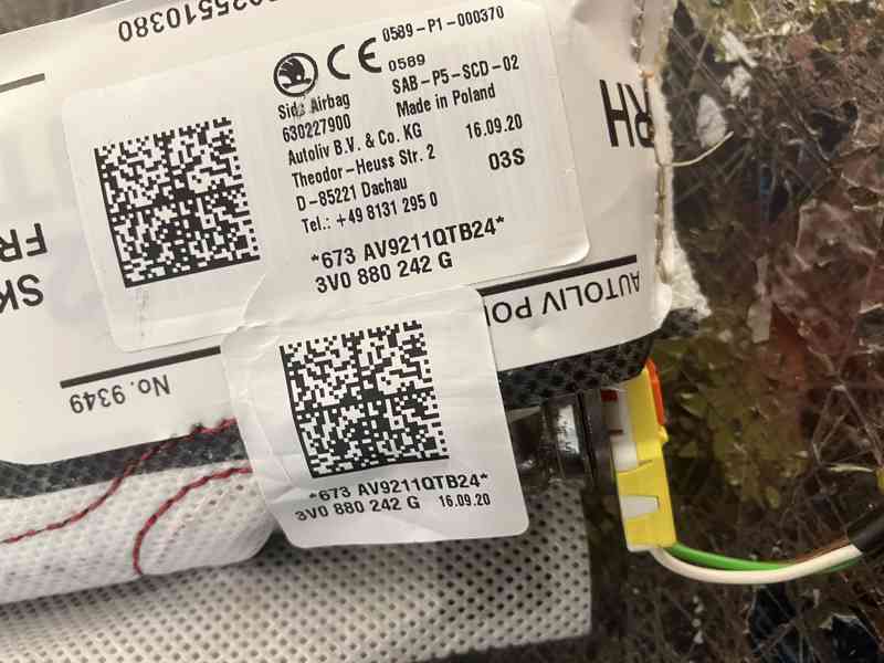 sedackovy airbag skoda superb iii 3 vw passat b8 - foto 3