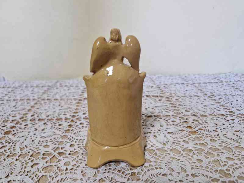 Krásná velmi stará kameninová Kropenka Ježíš a Anděl - foto 4