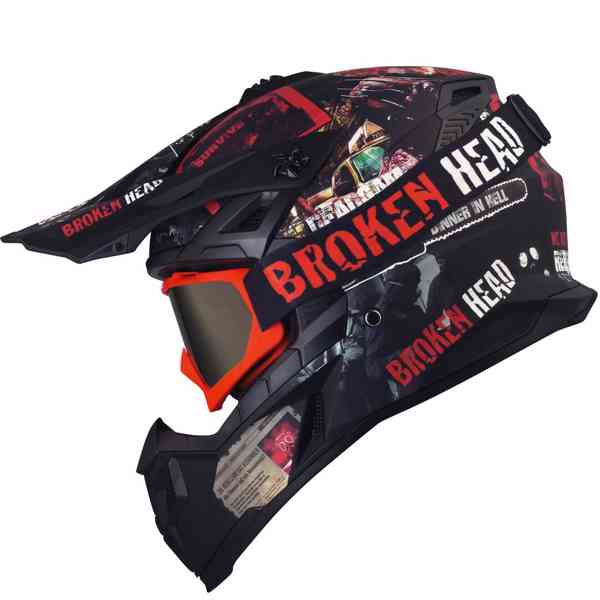 Motokrosová přilba Broken Head + brýle - foto 6