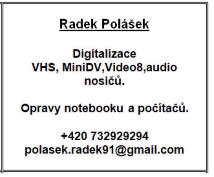 PROFI DIGITALIZACE KAZET VHS, S-VHS, Video-8, MiniDV. - foto 2
