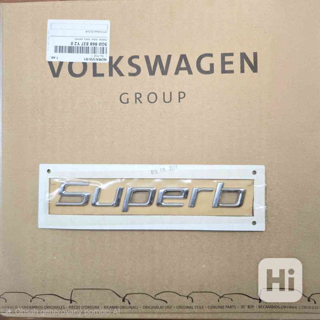 ORIGINÁL Škoda SUPERB 2 (3T) <06/2013 zadní nápis - foto 1