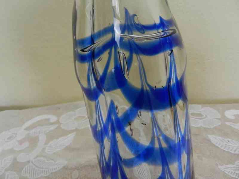 Zajímavá masivní Autorská modrá Váza - foto 4