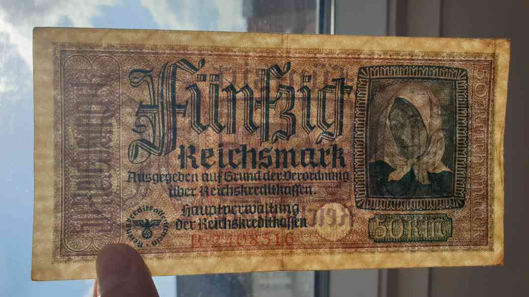 50 Reichsmark – Wehrmacht okupační bankovka Třetí říše - foto 8