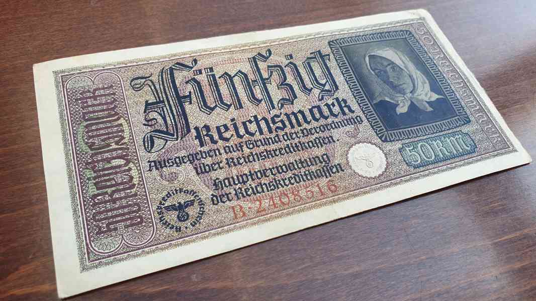 50 Reichsmark – Wehrmacht okupační bankovka Třetí říše - foto 2