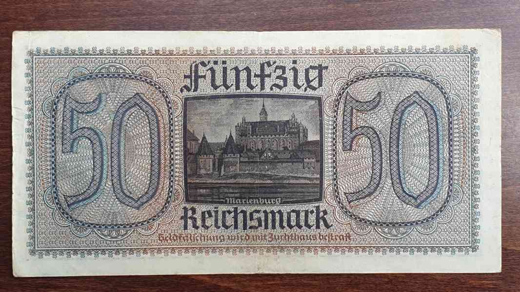 50 Reichsmark – Wehrmacht okupační bankovka Třetí říše - foto 6