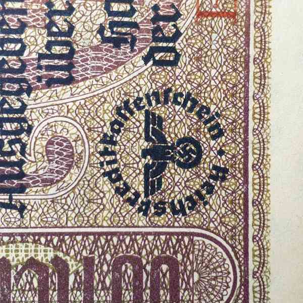 50 Reichsmark – Wehrmacht okupační bankovka Třetí říše - foto 5