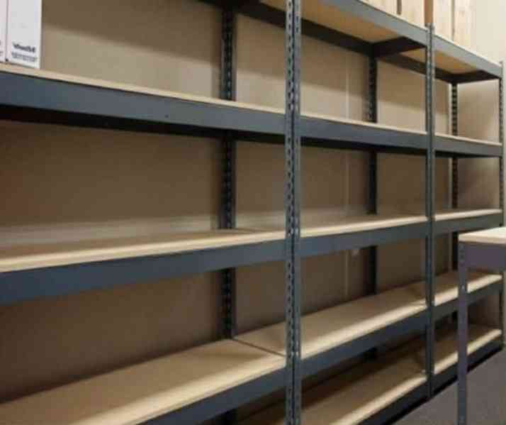 Kovové skladové regály – pevné, stabilní, různé velikosti, V - foto 7
