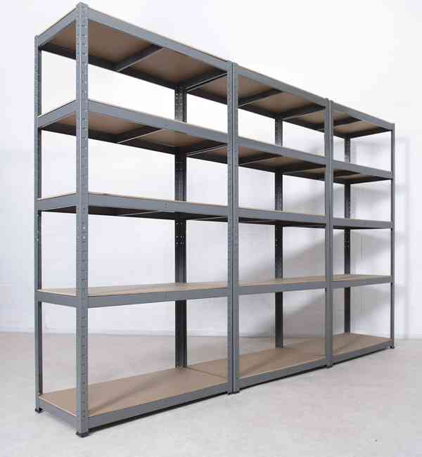 Kovové skladové regály – pevné, stabilní, různé velikosti, V - foto 8