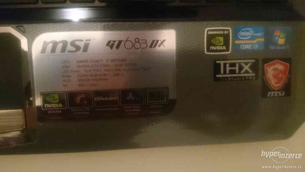 Prodám herní notebook MSI GT683DX - 690CS - foto 4