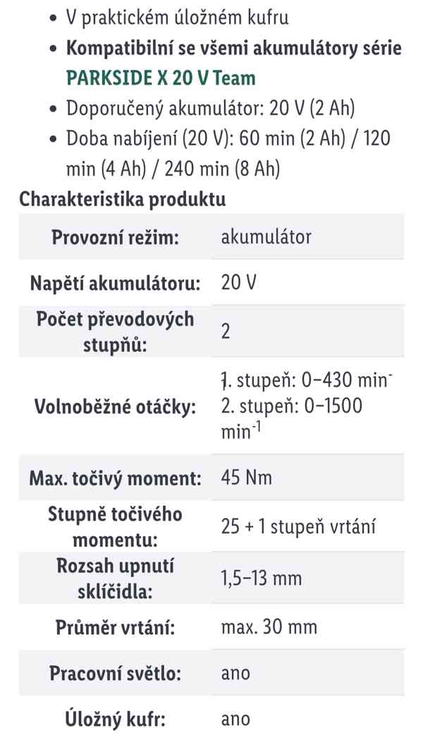 Aku vrtačka Parkside  - foto 6