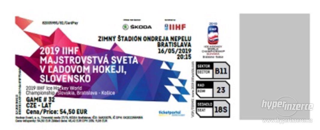 MS hokej 2019 Bratislava, vstupenky Česko-Lotyšsko a SWE-AUT - foto 3
