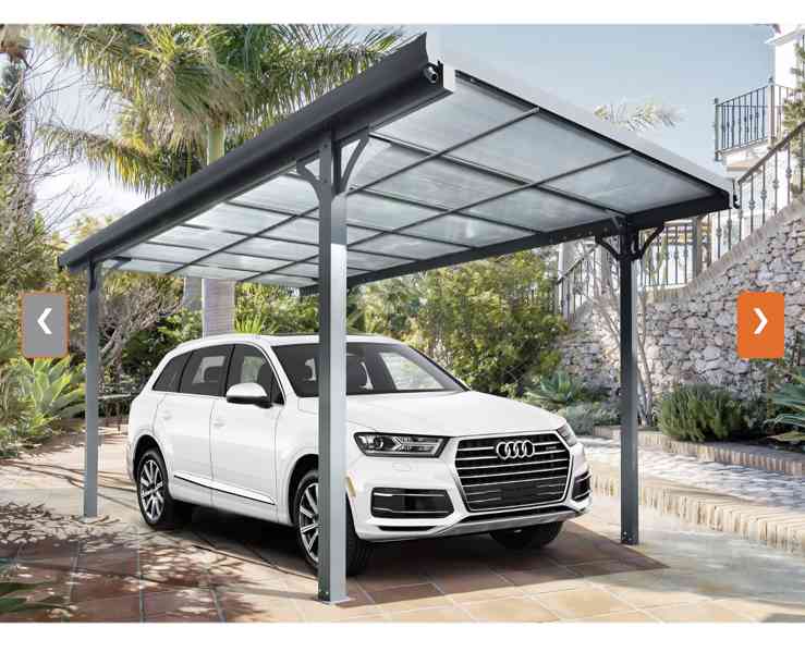 Floraworld přístřešek na auto 3x5m, antracit,2kusy - foto 2