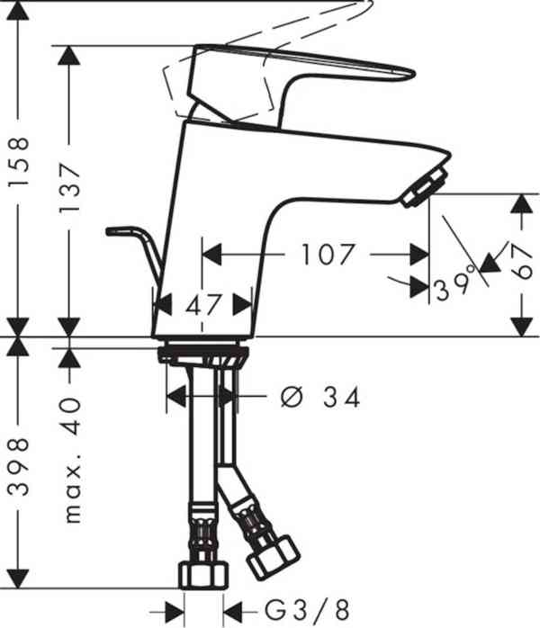 Sada umyvadlo Jika Cubito a umyvadlová baterie Hansgrohe - foto 8