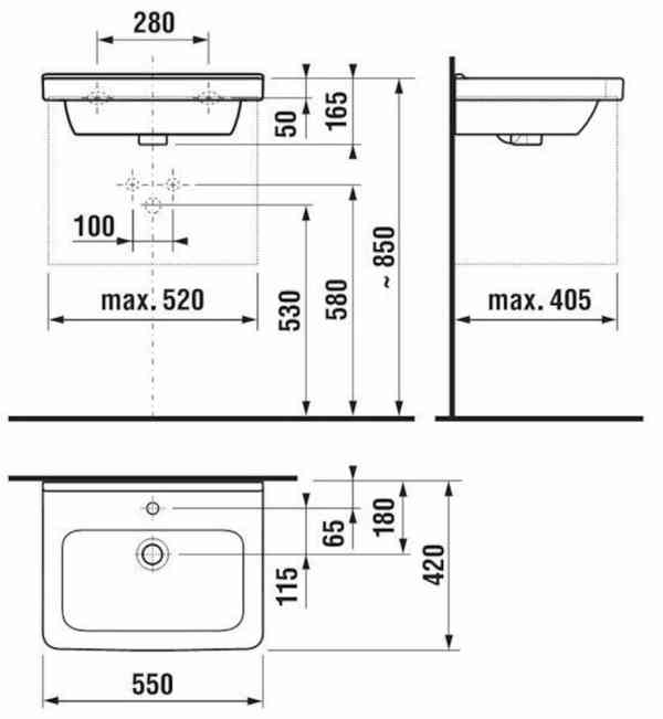 Sada umyvadlo Jika Cubito a umyvadlová baterie Hansgrohe - foto 9