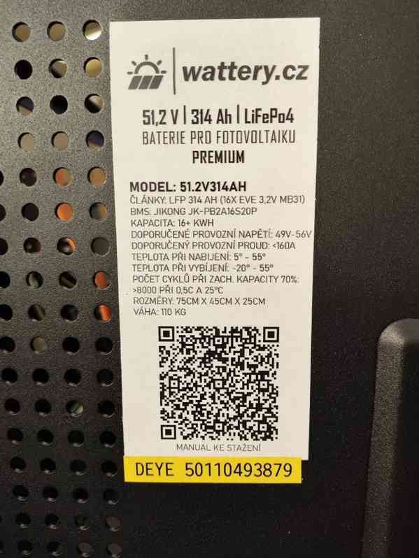 Baterie 16kWh LiFePO4 pro fotovoltaiku Wattery Premium  - foto 7