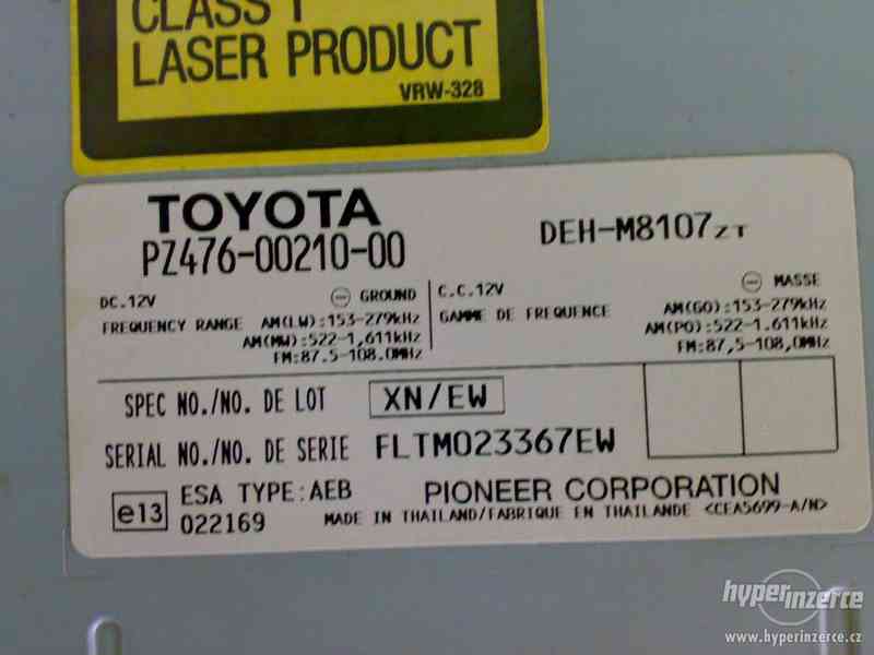 Toyota Hilux Orig.Autorádio na CD+MP3. - foto 2