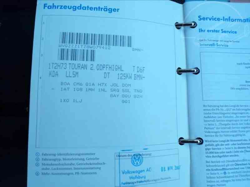 VW Touran 2,0 TDI 125 kW AUTOMAT,HIGLINE,TAŽNÉ ZAŘ. - foto 17