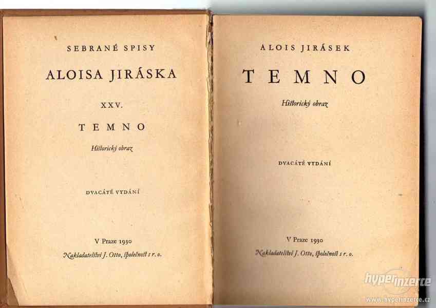Sebrané spisy - Temno Alois Jirásek1930 - - foto 2