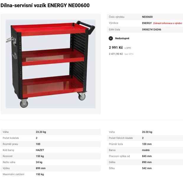 !! Výprodej kanceláře - vybavení – Dílenský vozík 1 500 Kč - foto 3