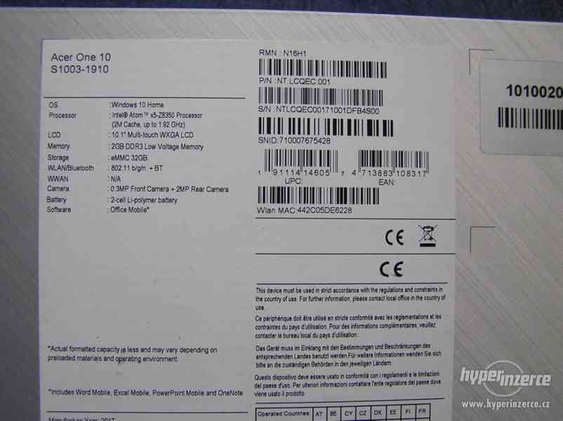 Nový notebook tablet 2v1 ACER ONE S1003 CZ záruka - foto 6