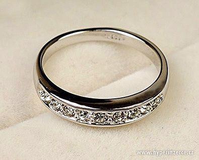 Nový prsten-pozlacený 18k bílým zlatem - foto 3