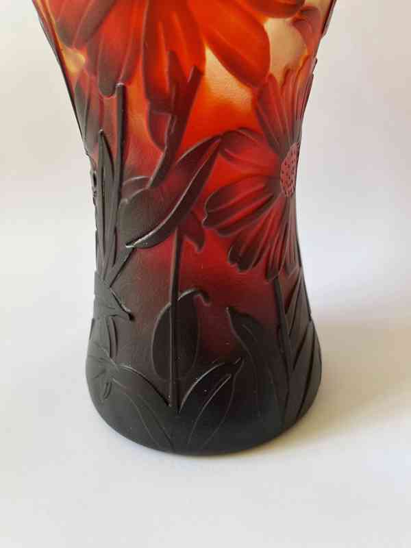 Váza ve stylu Émile Gallé - sklo - foto 5