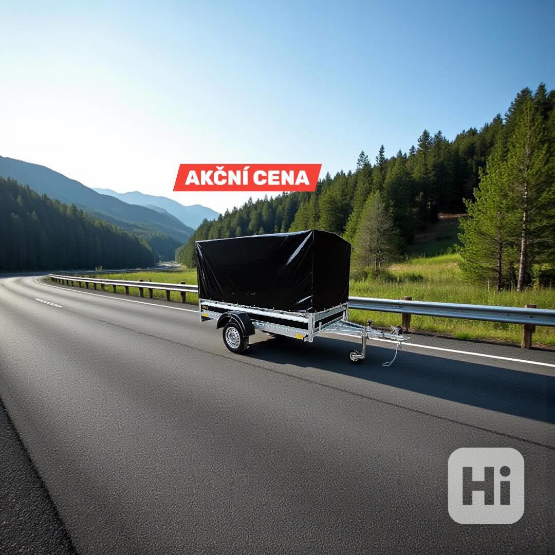 Nový přívěsný vozík 2,65m x1,30 +plachta, svařovaný rám,DPH - foto 1