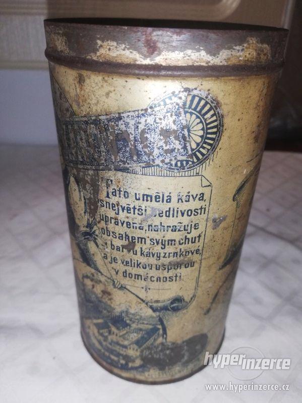 Plechovka na kávu - cca 100 let - foto 2