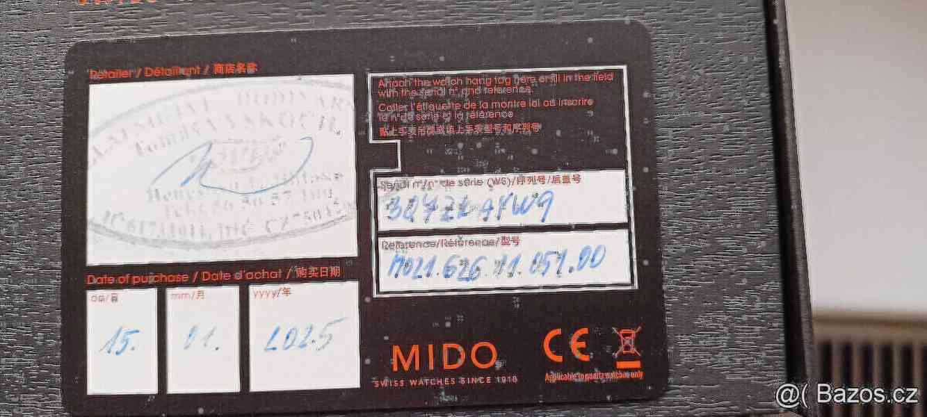 Švýcar.Mido Commander Big Date M021.626.11.051-Nové.Záruka.  - foto 13