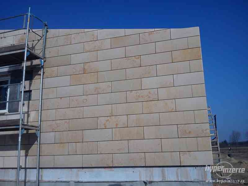 Panely na fasádě přírodního pískovcového  pískovec žluté bar - foto 15