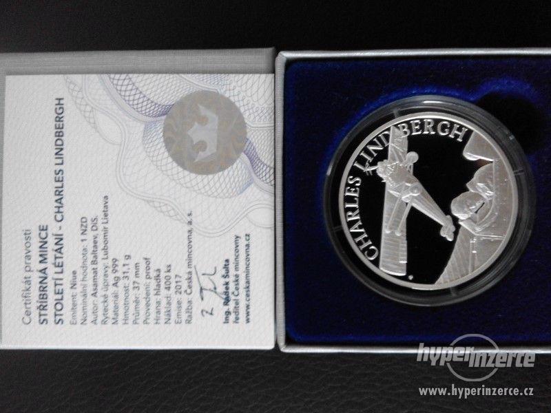 Stříbrná mince Charles Lindbergh - foto 2