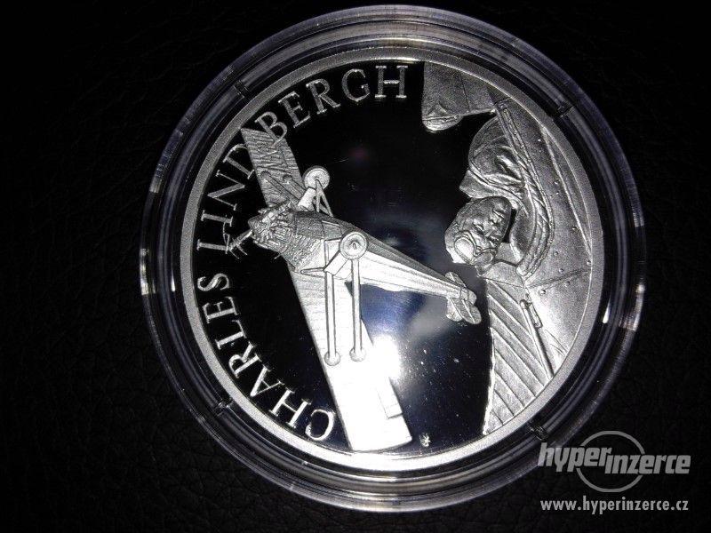Stříbrná mince Charles Lindbergh - foto 3