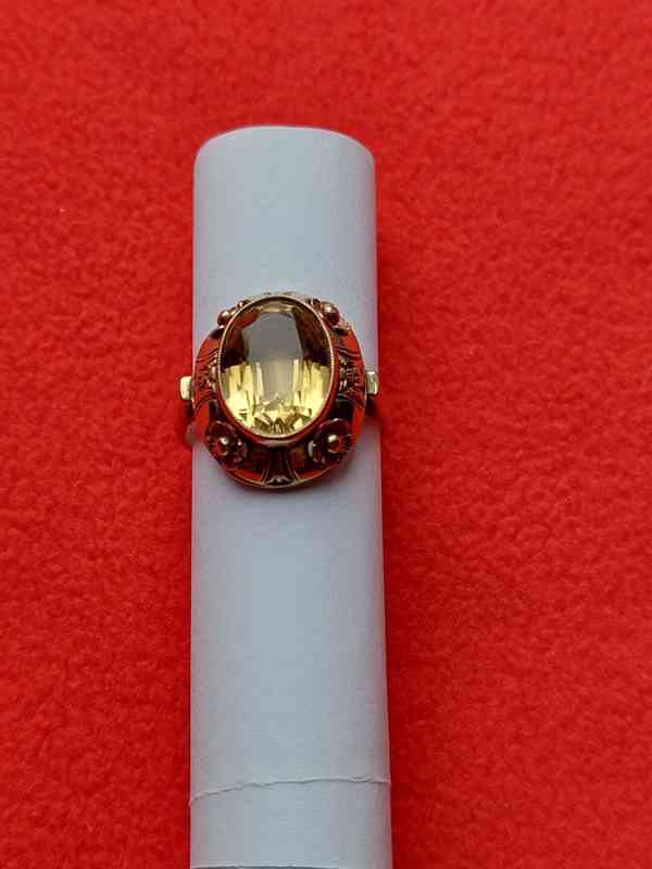 Zlatý prsten s citrínem - foto 2