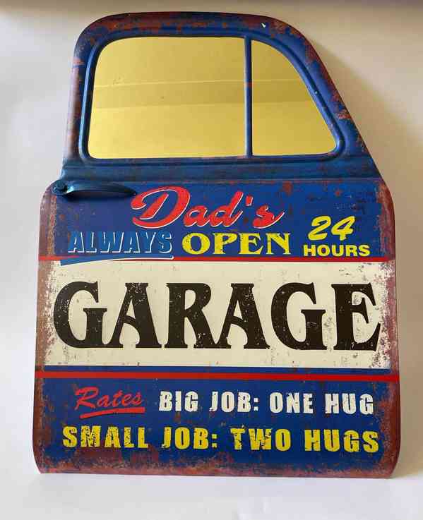 Plechová cedule - dveře auta GARAGE