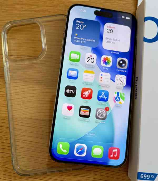 Apple iPhone 15 Pro Max v záruce, O2 pods - foto 2