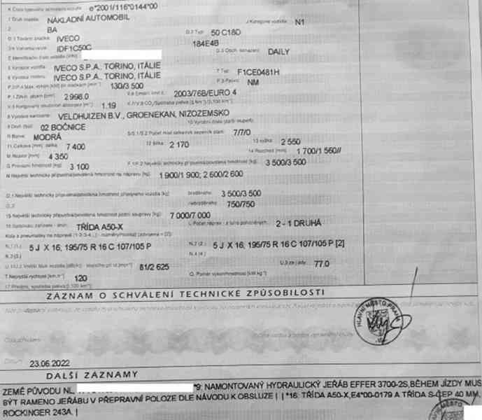 3.5t/5t Iveco 7míst +HR naviják valník tupláky tažné - foto 7