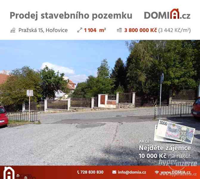 Prodej stavebního pozemku v centru Hořovic (1104 m2). - foto 1