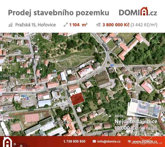 Prodej stavebního pozemku v centru Hořovic (1104 m2). - foto 4