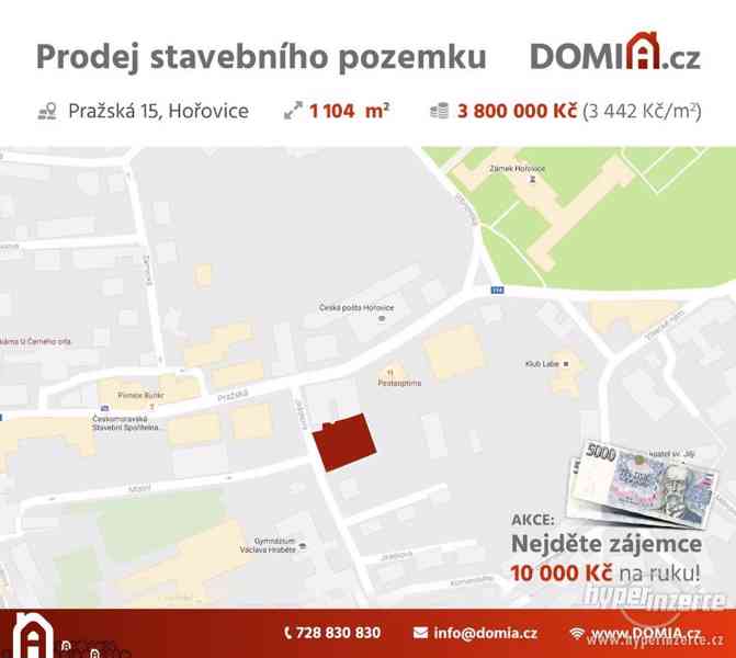 Prodej stavebního pozemku v centru Hořovic (1104 m2). - foto 5