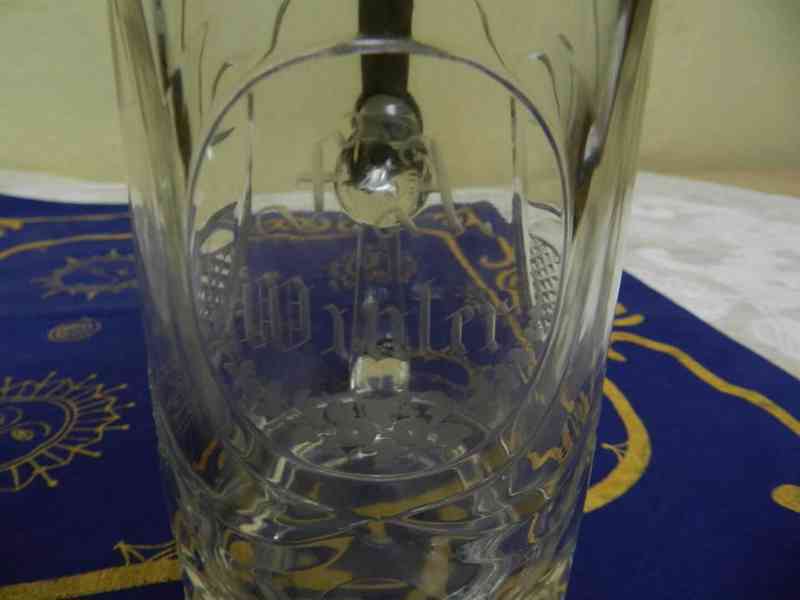 Krásný starý broušený Korbel Krýgl Winter Monogram cejch  - foto 5