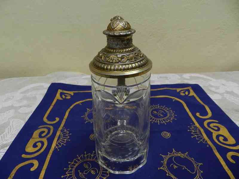 Krásný starý broušený Korbel Krýgl Winter Monogram cejch  - foto 4