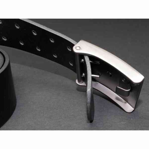 Opasek kožený Český lev 4,5 cm - černý - foto 2